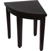 Compact Teak Corner Shower or Outdoor Bench with Shelf in Brown Finish - Image 3