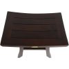 Compact Contemporary Teak Shower Stool in Brown Finish - Image 2