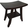 Compact Contemporary Teak Shower Stool in Brown Finish - Image 3