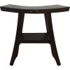 Compact Contemporary Teak Shower Stool in Brown Finish - Image 4