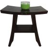 Compact Contemporary Teak Shower Stool in Brown Finish - Image 5