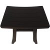 Compact Curvilinear Teak Shower or Outdoor Bench in Brown Finish - Image 2