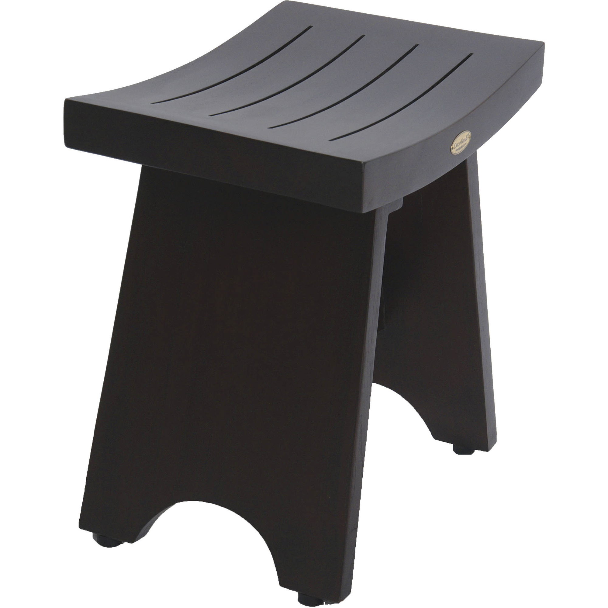 Compact Contemporary Teak Shower Stool in Brown Finish - Image 2