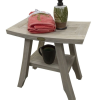 Compact Square Teak Shower Stool with Shelf in White Finish - Image 4