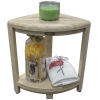 Compact Teak Corner Shower Stool with Shelf in Whitewash Driftwood - Image 4