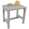 Compact Rectangular Teak Shower or Outdoor Bench in Driftwood Finish - Image 5