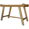 Rectangular Teak Shower Bench with Handles in Natural Finish - Image 4