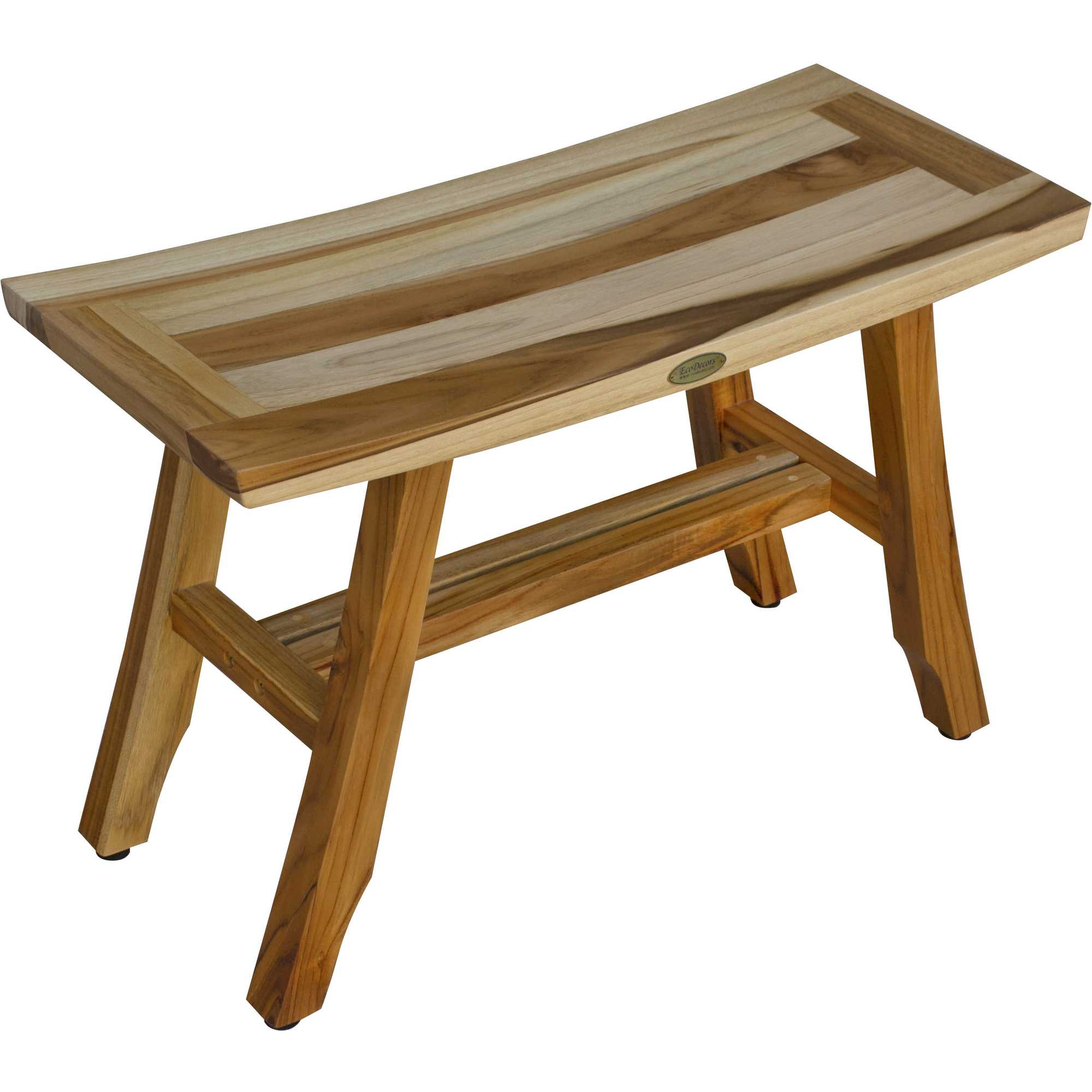 Contemporary Teak Shower Bench in Natural Finish - Image 4