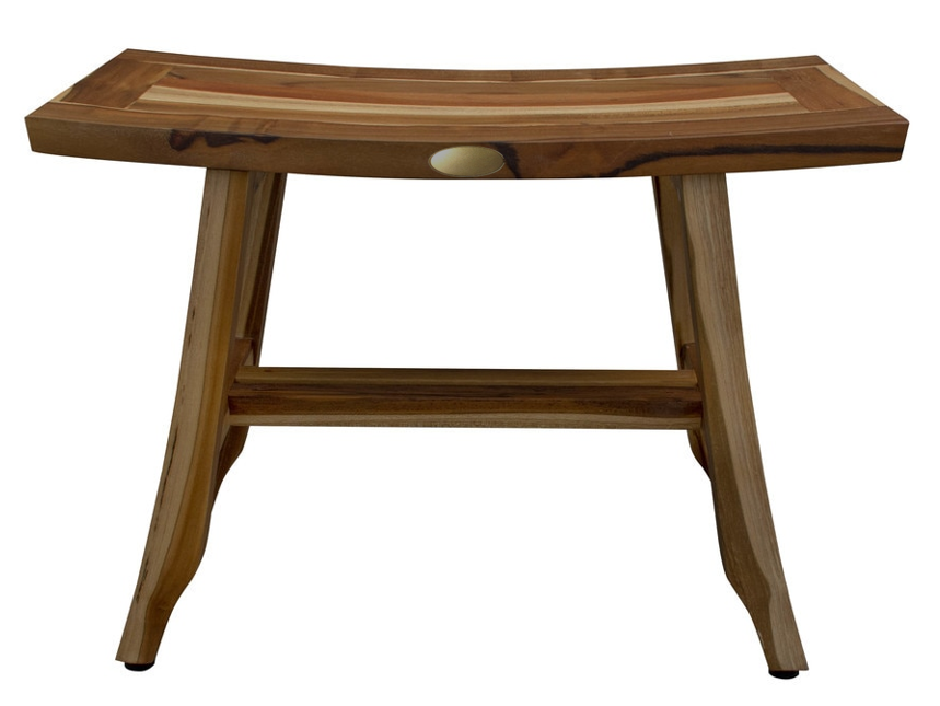 Contemporary Teak Shower Stool or Bench in Natural Finish - Image 3