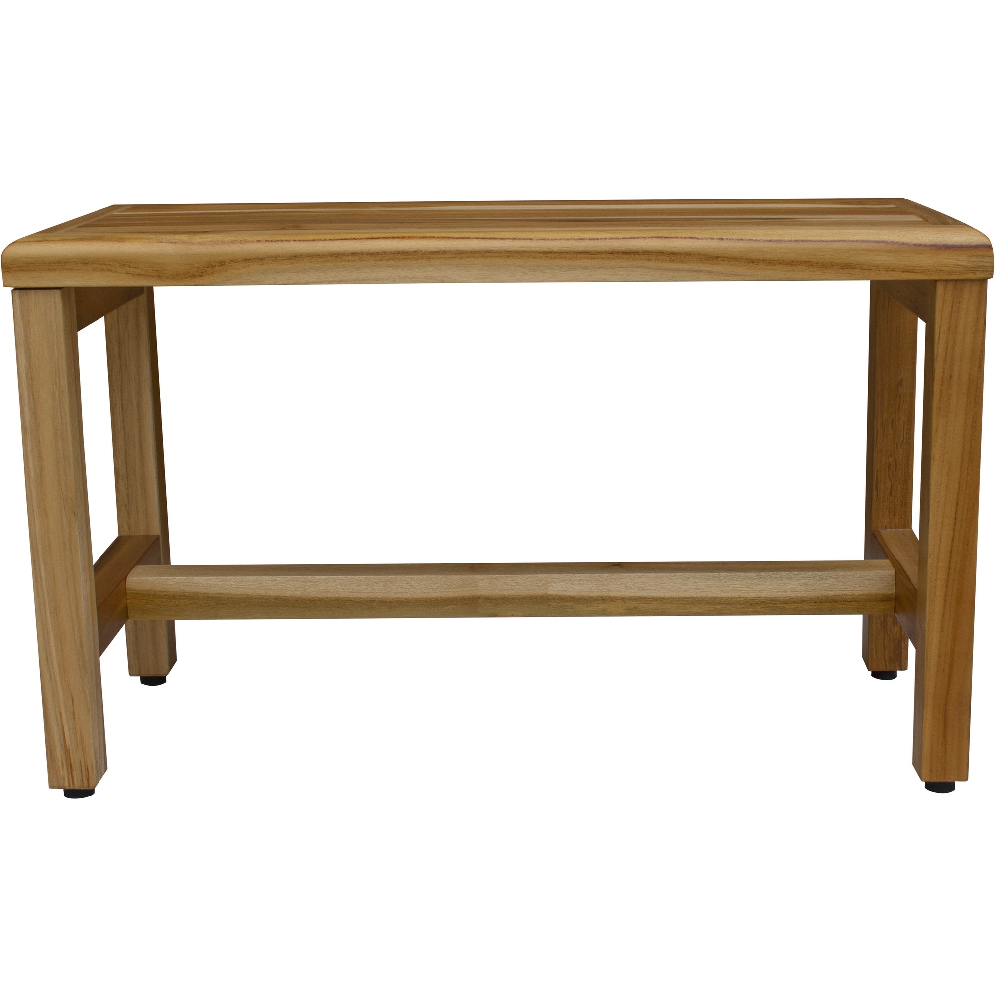Compact Rectangular Teak Shower Outdoor Bench in Natural Finish - Image 2