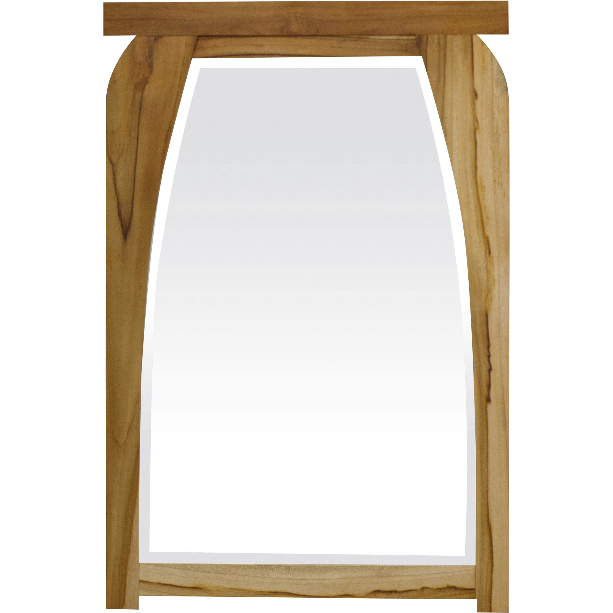 Modern Shape Teak Wall Mirror in Natural Finish - Image 2