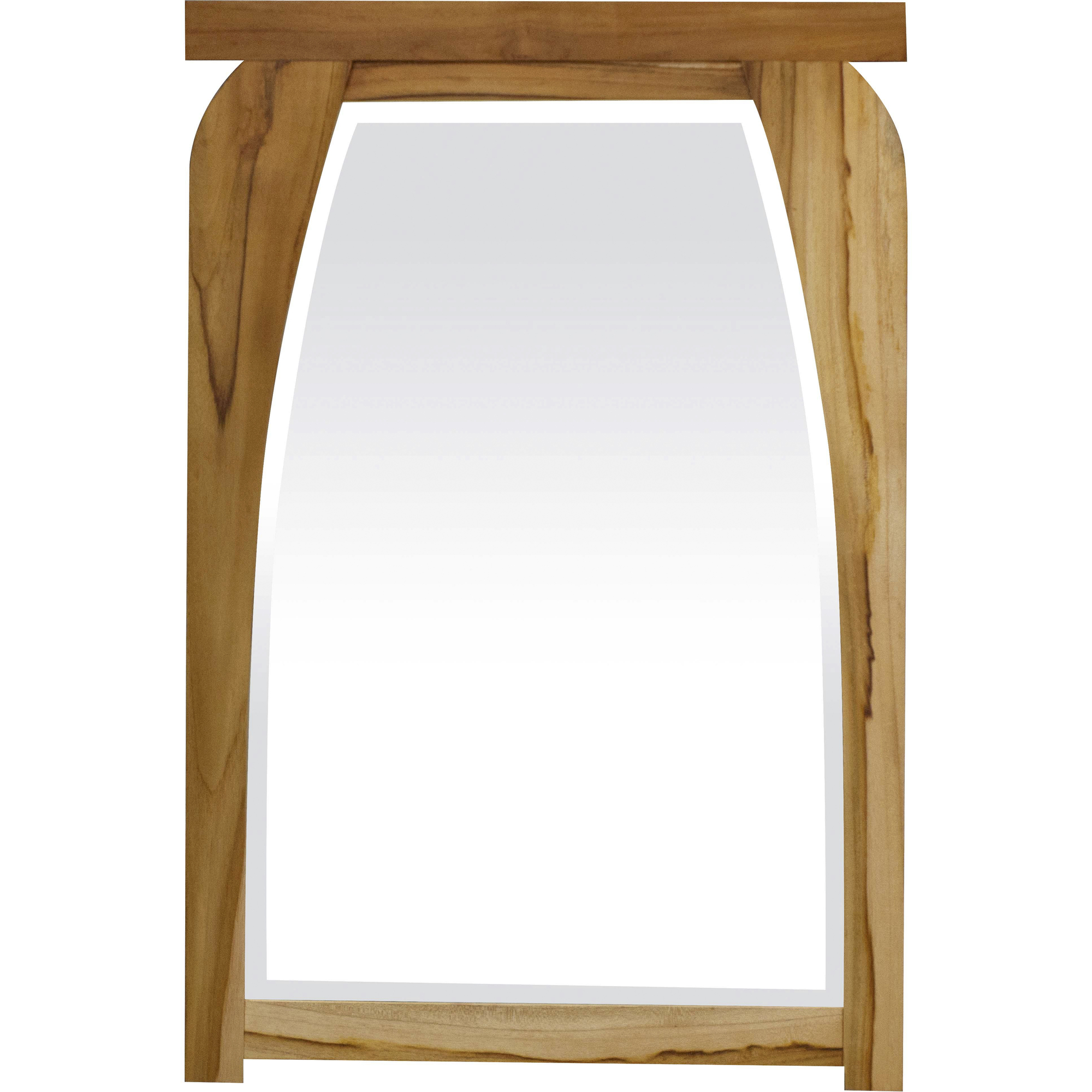 Modern Shape Teak Wall Mirror in Natural Finish - Image 3