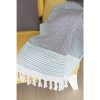 Grey and Blue Striped Turkish Towel or Throw Blanket - Image 2