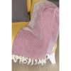 Red and White Geometric Squares Turkish Towel or Throw Blanket - Image 2