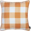 Set of Four 18" Orange Plaid and Pumpkin Throw Pillow Covers