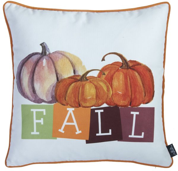 Set of Four 18" Orange Plaid and Pumpkin Throw Pillow Covers - Image 2
