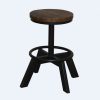 Old School Industrial Dark Wood Stool