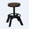 Old School Industrial Dark Wood Stool - Image 3
