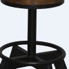 Old School Industrial Dark Wood Stool - Image 5