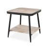 Industrial Style Square Whitewash and Gray Side or End Table - Image 2