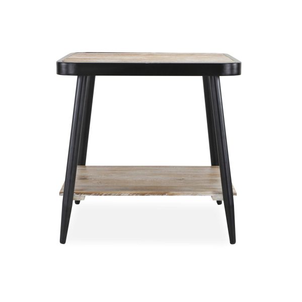 Industrial Style Square Whitewash and Gray Side or End Table - Image 4