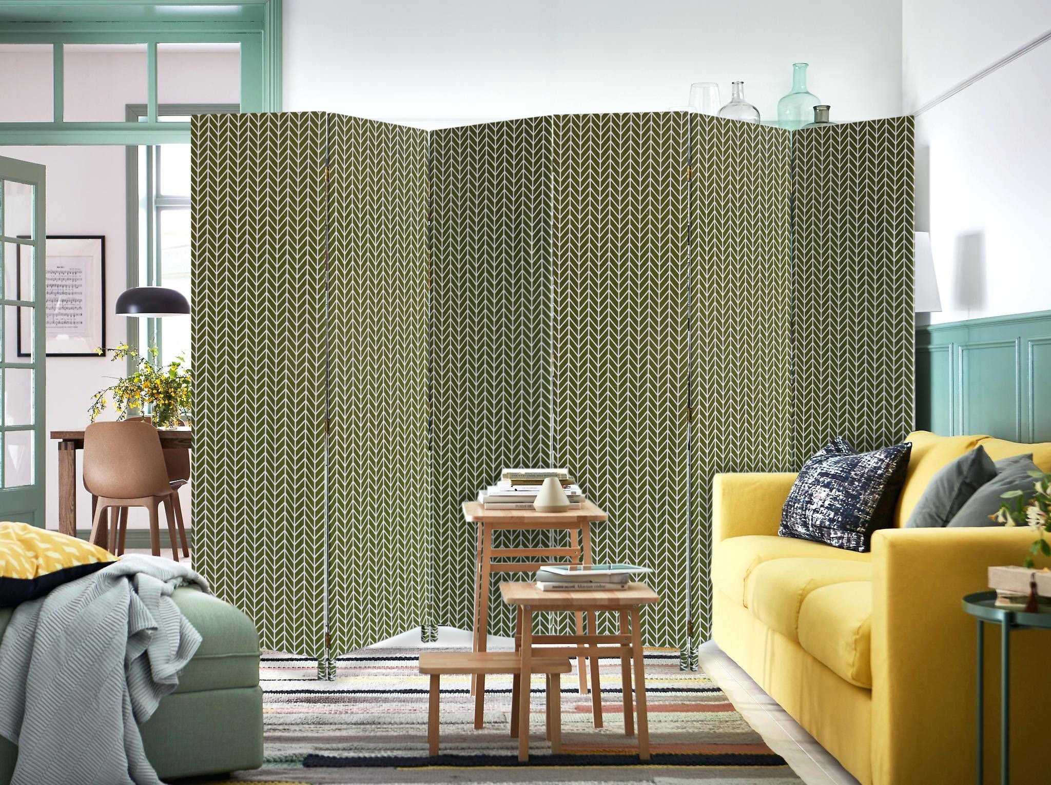 3 Panel Green Soft Fabric Finish Room Divider - Image 3