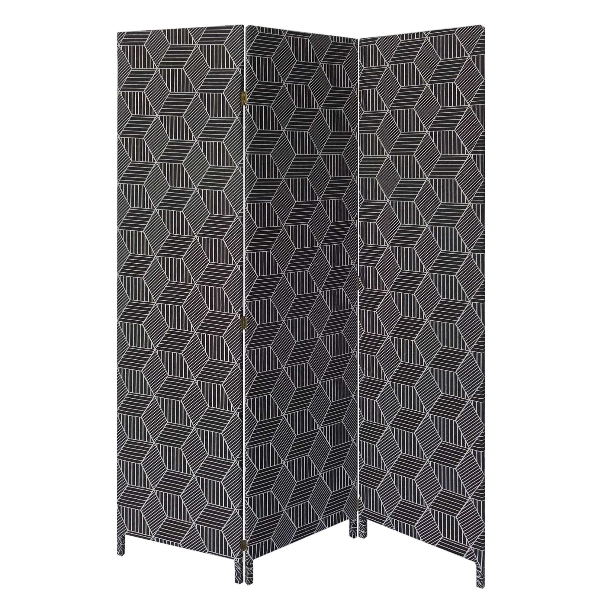 3 Panel Black Soft Fabric Finish Room Divider - Image 4