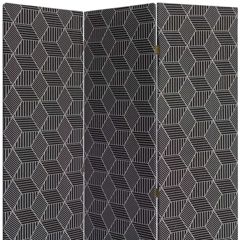 3 Panel Black Soft Fabric Finish Room Divider - Image 5