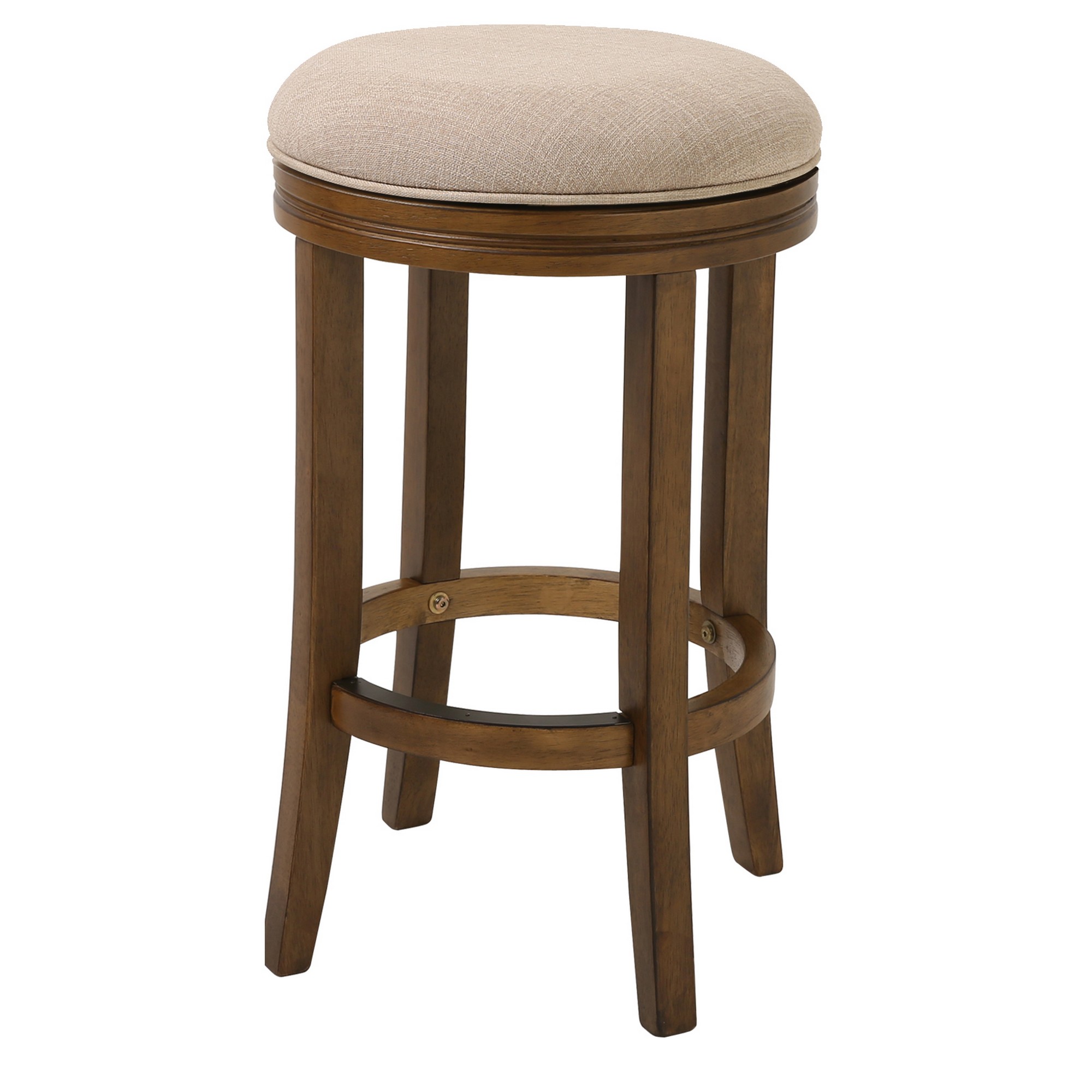 30" Honeysuckle Finished Solid Wood frame with Cream fabric Bar Stool - Image 2