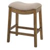 Counter Height Saddle Style Cream Stool