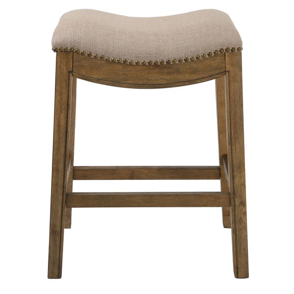Counter Height Saddle Style Cream Stool - Image 2