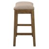 Counter Height Saddle Style Cream Stool - Image 3