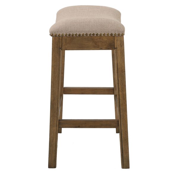 Counter Height Saddle Style Cream Stool - Image 3