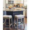 Counter Height Saddle Style Cream Stool - Image 4