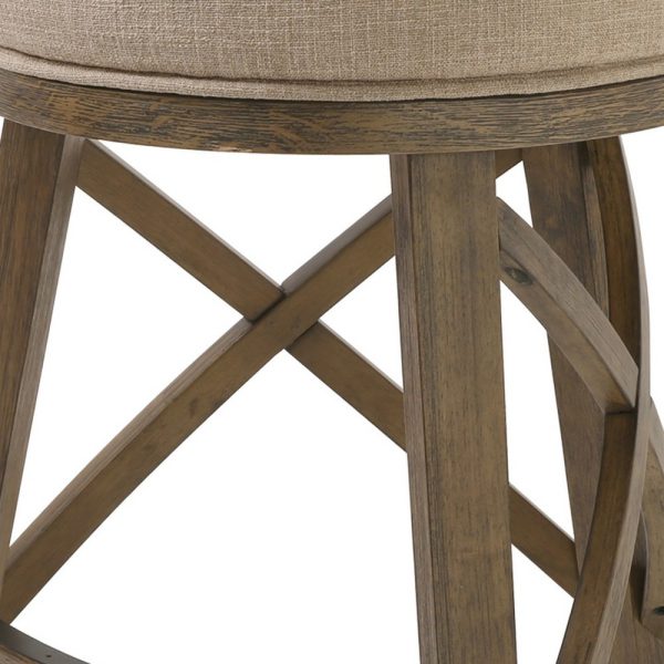 Counter Height Cream Modern Round Three Leg Stool - Image 4