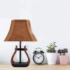 Horse Stirrup Accent Lamp with Faux Suede Brown Shade - Image 3