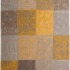2.5' x 5' Yellow and Gray Patchwork Design Area Rug - Image 2