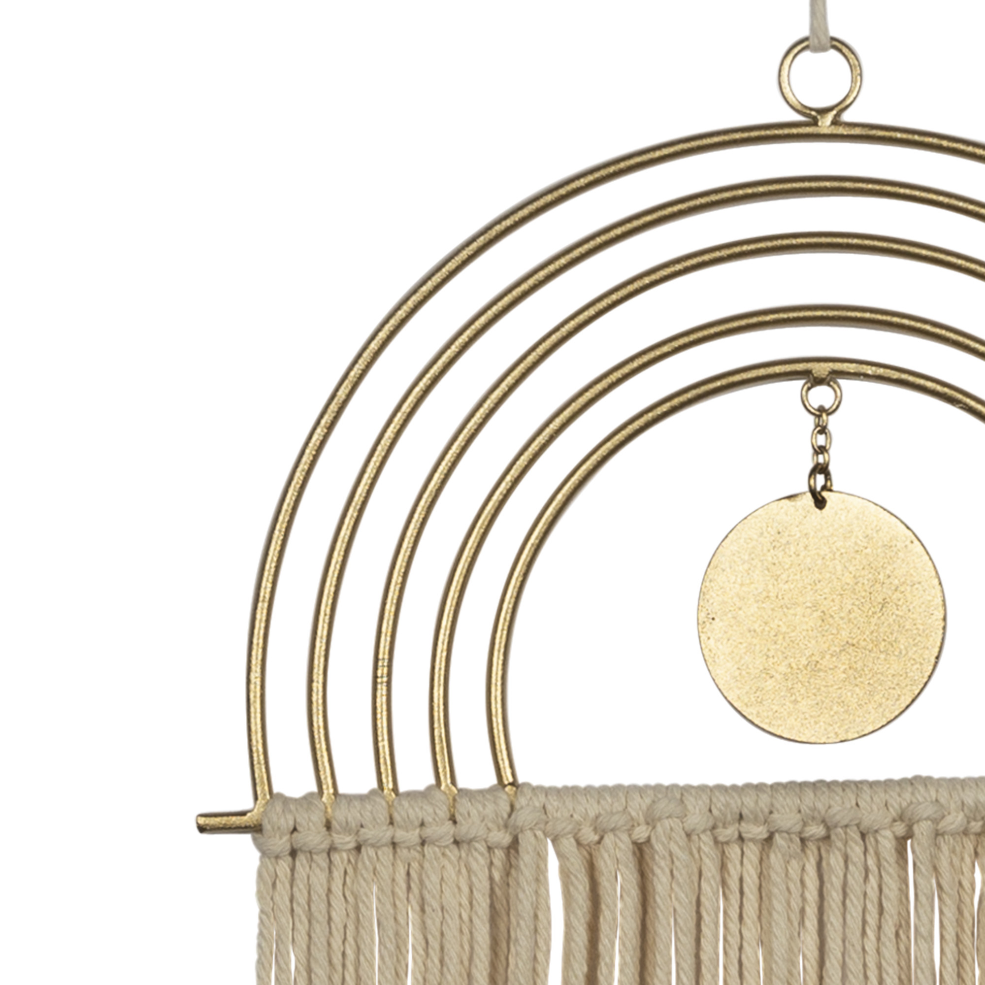Gold Metal Rainbow Macrame Wall Decor - Image 2