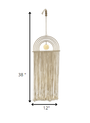 Gold Metal Rainbow Macrame Wall Decor - Image 4