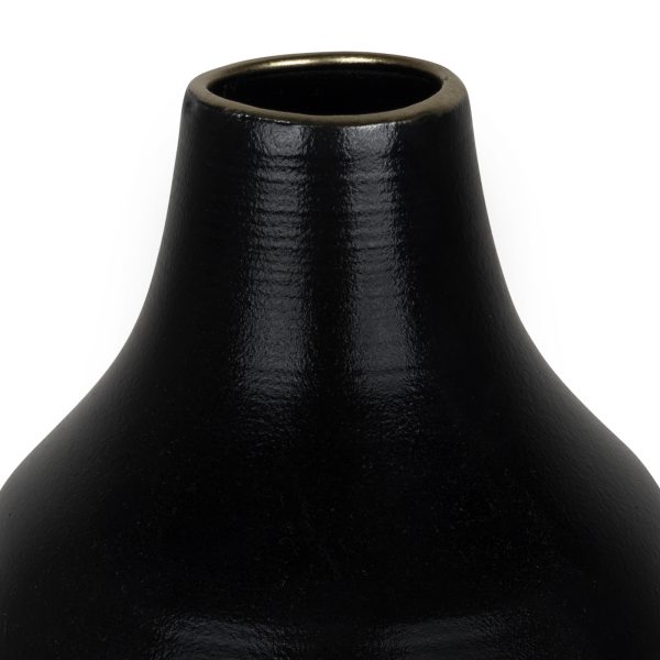 Dora Small Cement Gray and Black Dipped Vase - Image 2