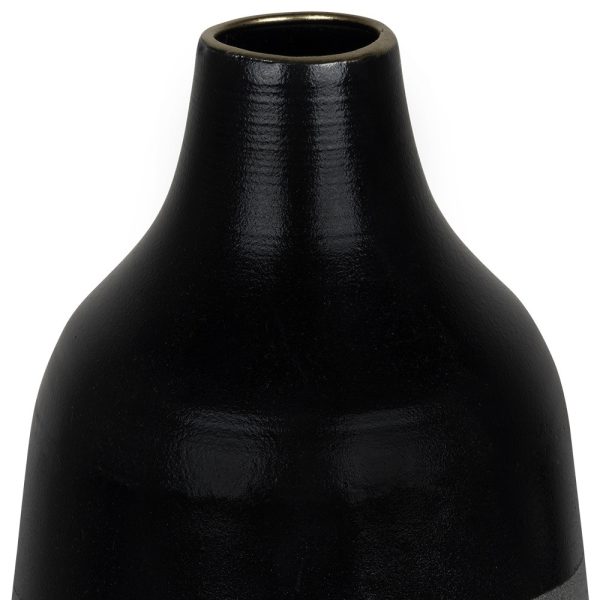 Dora Small Cement Gray and Black Dipped Vase - Image 5