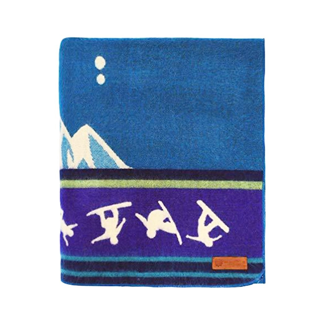 Queen Size Blue Ultimate Snowboarder Handmade Woven Blanket - Image 3