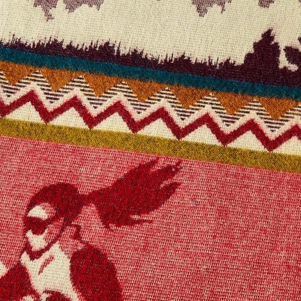 Queen Size Ultra Soft Red Ski Mountain Handmade Woven Blanket - Image 4
