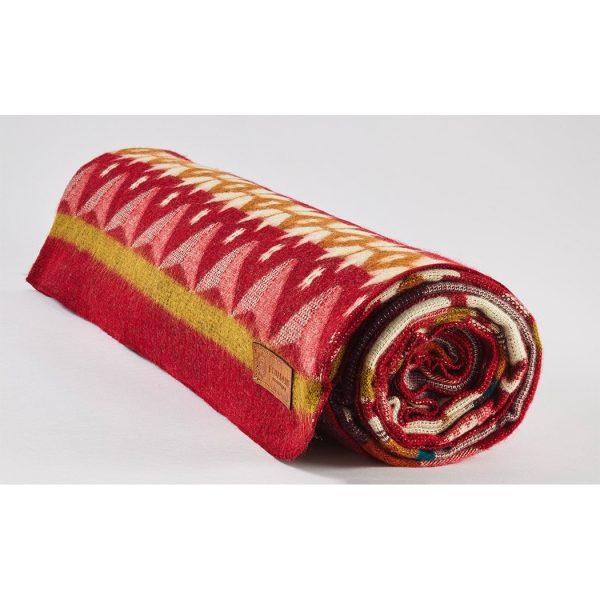 Queen Size Ultra Soft Red Ski Mountain Handmade Woven Blanket - Image 5