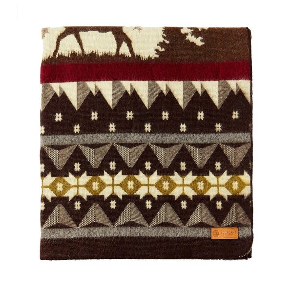 Queen Size Ultra Soft Brown Ski Mountain Handmade Woven Blanket - Image 2