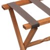 Hotel Light Walnut Folding Luggage Rack with 4 Straps - Image 2