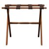Hotel Light Walnut Folding Luggage Rack with 4 Straps - Image 4