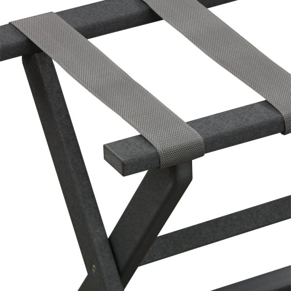 Earth Friendly Dark Gray Folding Luggage Rack with Gray Straps - Image 2