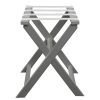 Earth Friendly Light Gray Folding Luggage Rack with White Straps - Image 3