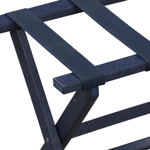 Earth Friendly Navy Blue Folding Luggage Rack with Navy Straps - Image 2